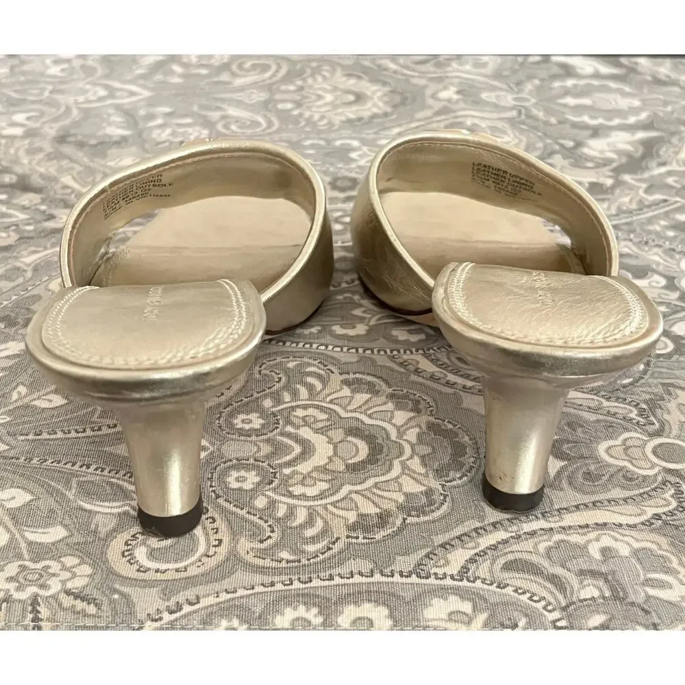 Tory Burch Eleanor Metallic Gold Medallion Mule Sandals